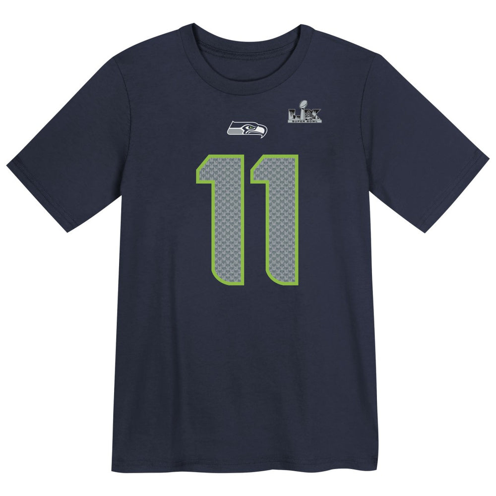 Jaxon Smith-Njigba Seattle Seahawks Preschool Super Bowl LX Patch Name & Number T-Shirt - College Navy - Nike
