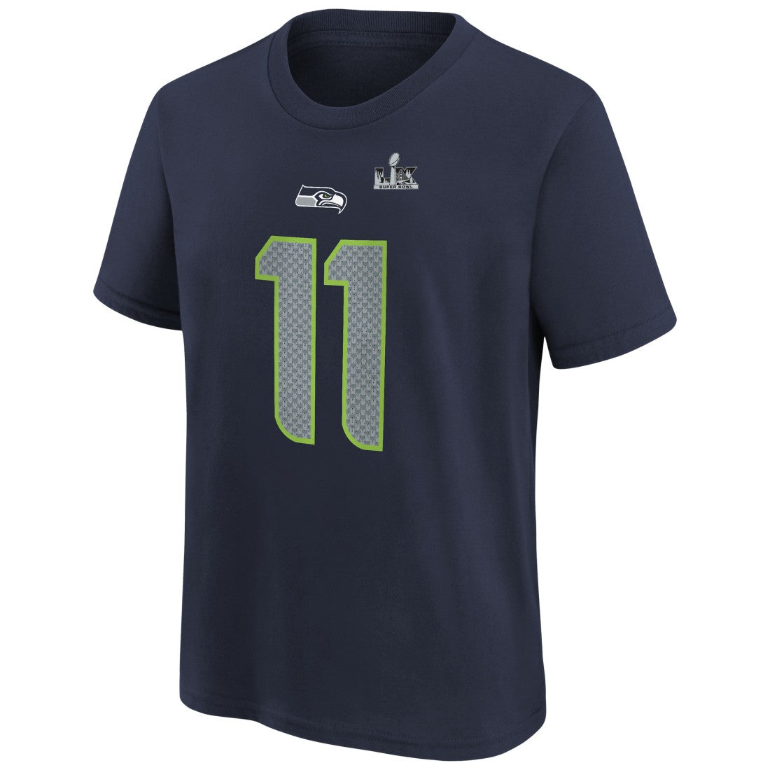 Jaxon Smith-Njigba Seattle Seahawks Youth Super Bowl LX Patch Name & Number T-Shirt - College Navy - Nike