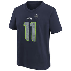 Jaxon Smith-Njigba Seattle Seahawks Youth Super Bowl LX Patch Name & Number T-Shirt - College Navy - Nike