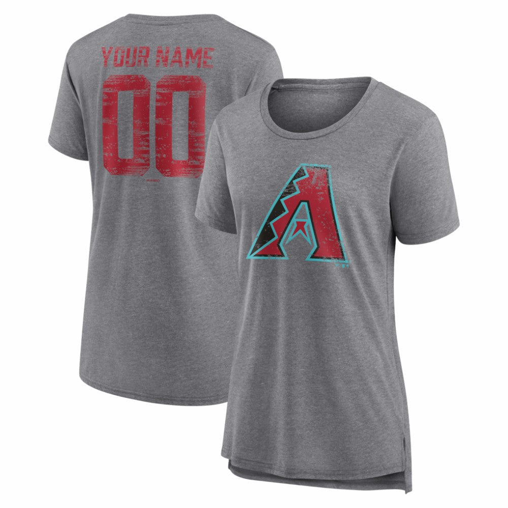 Arizona Diamondbacks Women's Heritage Personalized Any Name & Number Tri-Blend T-Shirt for sale