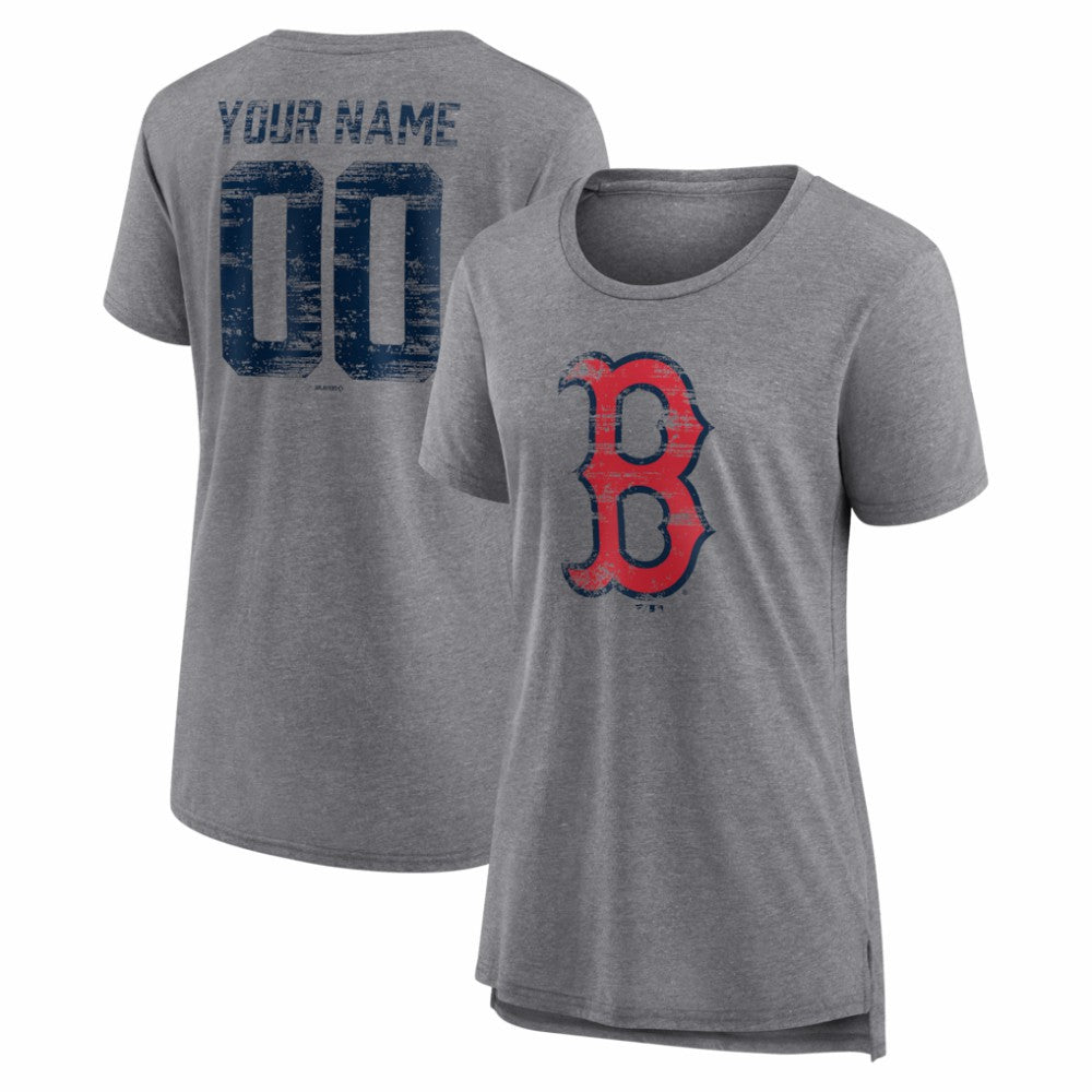 Boston Red Sox Women's Heritage Personalized Any Name & Number Tri-Blend T-Shirt for sale
