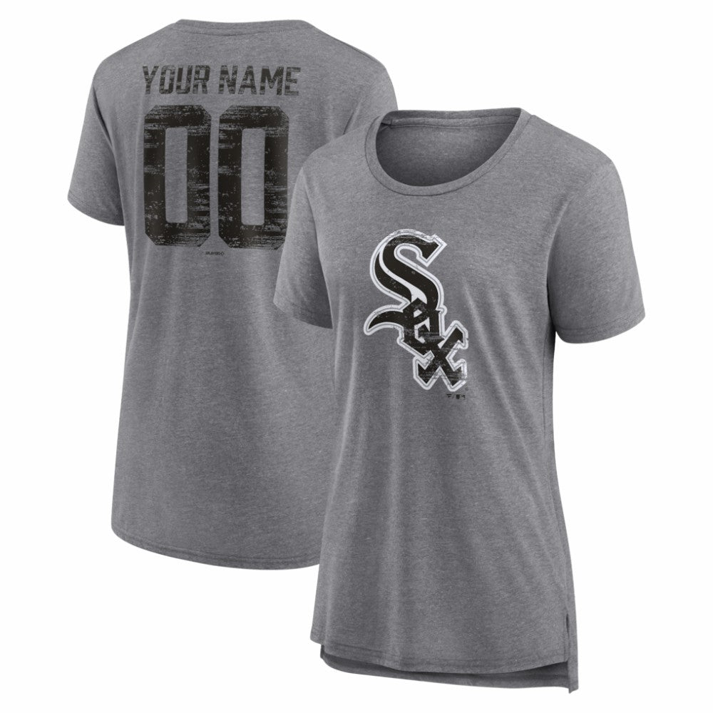 Chicago White Sox Women's Heritage Personalized Any Name & Number Tri-Blend T-Shirt Discount