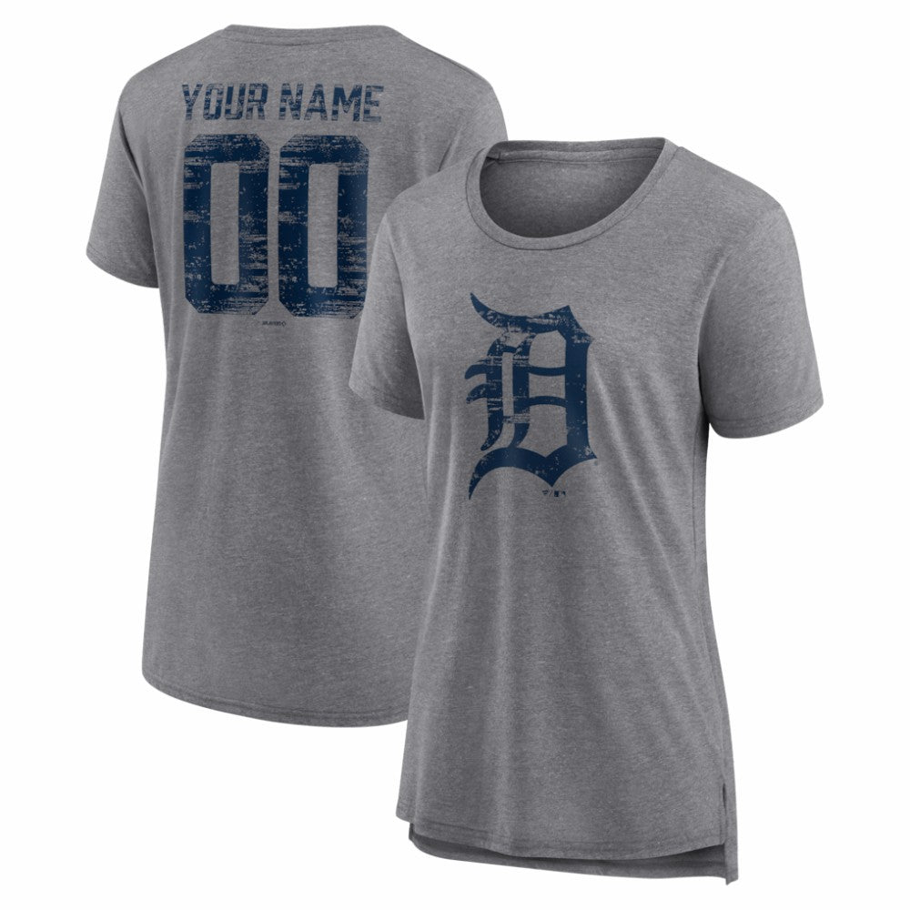 Detroit Tigers Women's Heritage Personalized Any Name & Number Tri-Blend T-Shirt Sale