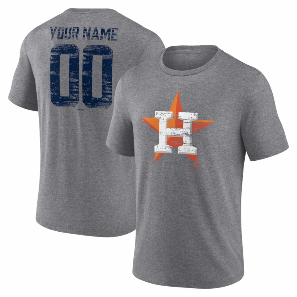 Houston Astros Heritage Personalized Any Name & Number Tri-Blend T-Shirt Discount