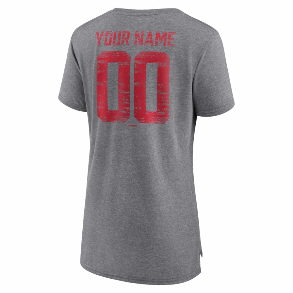 Los Angeles Angels Women's Heritage Personalized Any Name & Number Tri-Blend T-Shirt Sale