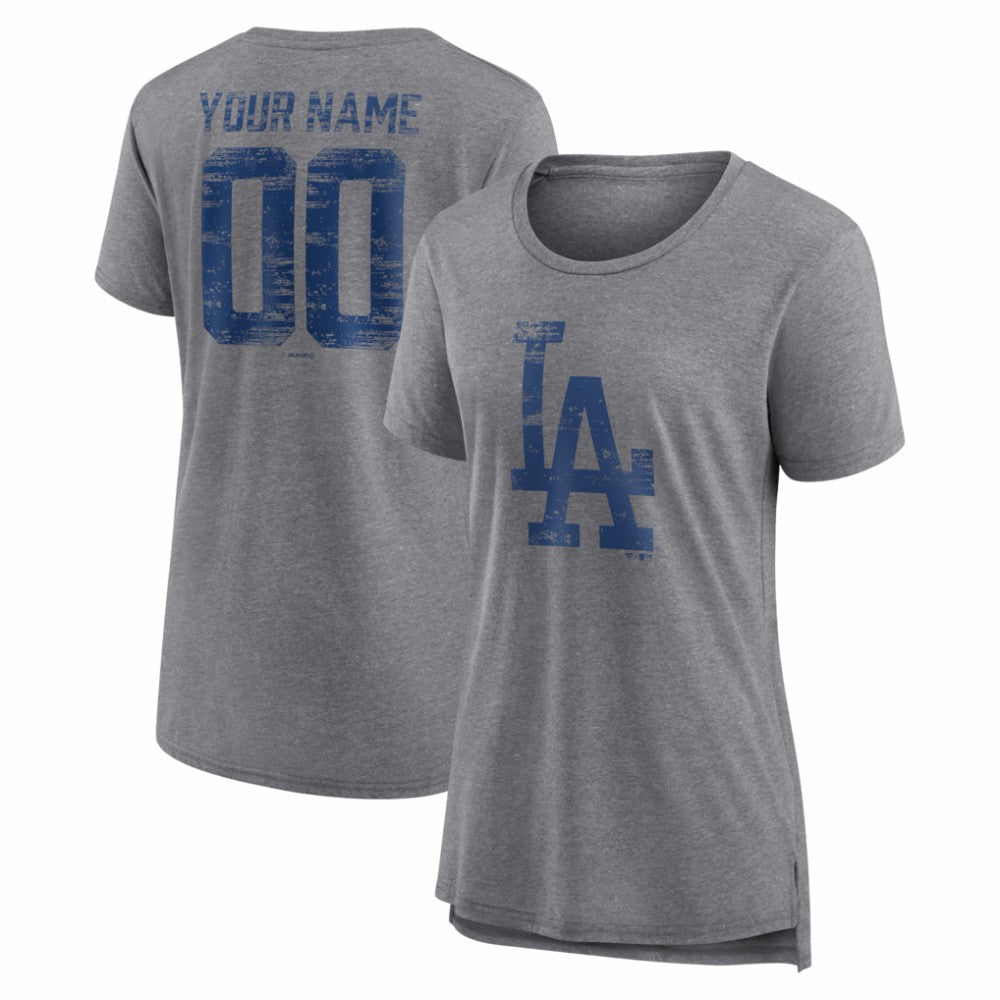 Los Angeles Dodgers Women's Heritage Personalized Any Name & Number Tri-Blend T-Shirt Outlet