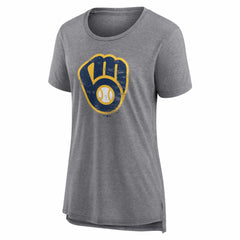 Milwaukee Brewers Women's Heritage Personalized Any Name & Number Tri-Blend T-Shirt Near Me