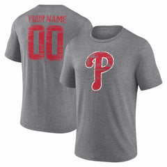 Philadelphia Phillies Heritage Personalized Any Name & Number Tri-Blend T-Shirt for sale