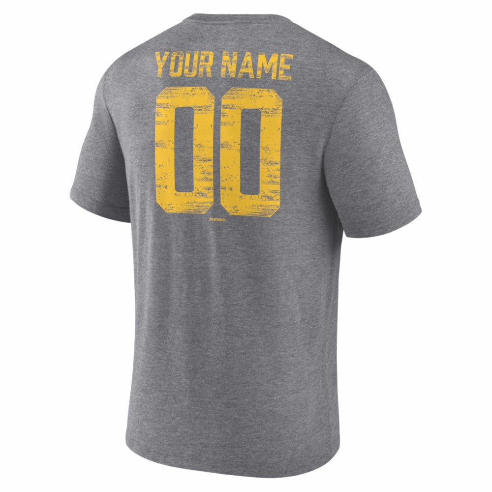 Pittsburgh Pirates Heritage Personalized Any Name & Number Tri-Blend T-Shirt Sale
