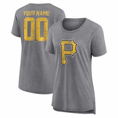 Pittsburgh Pirates Women's Heritage Personalized Any Name & Number Tri-Blend T-Shirt Near Me