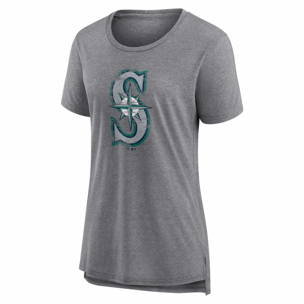 Seattle Mariners Women's Heritage Personalized Any Name & Number Tri-Blend T-Shirt for sale