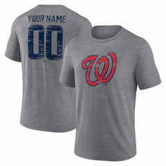 Washington Nationals Heritage Personalized Any Name & Number Tri-Blend T-Shirt Discount