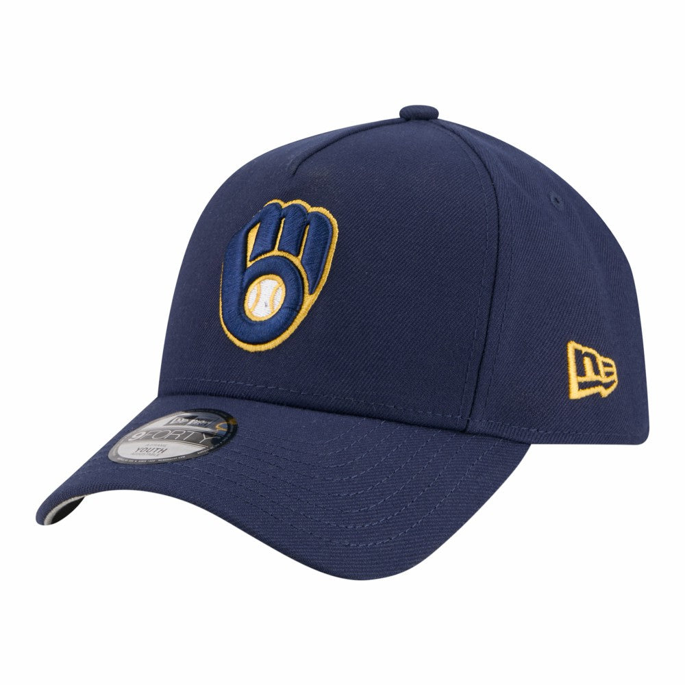 Milwaukee Brewers New Era Youth 9FORTY A-Frame Adjustable Hat Online