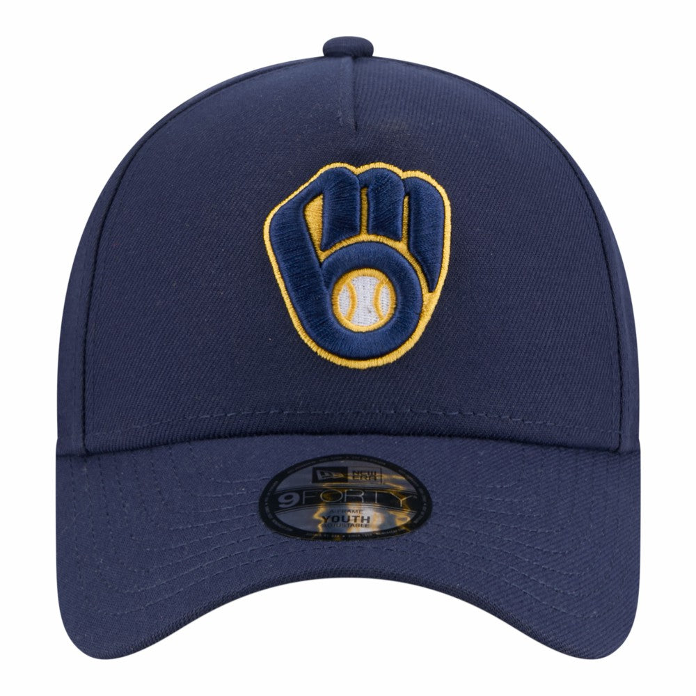 Milwaukee Brewers New Era Youth 9FORTY A-Frame Adjustable Hat Online