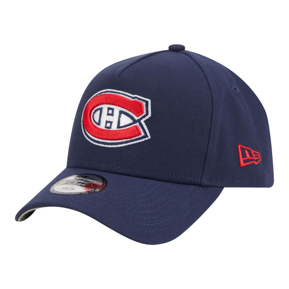 Montreal Canadiens New Era Youth 9FORTY A-Frame Adjustable Hat - Navy | New Era Clearance