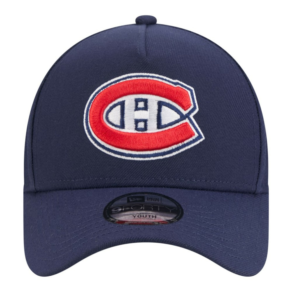 Montreal Canadiens New Era Youth 9FORTY A-Frame Adjustable Hat - Navy | New Era Clearance
