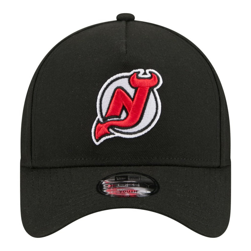 New Jersey Devils New Era Youth 9FORTY A-Frame Adjustable Hat - Black | New Era online