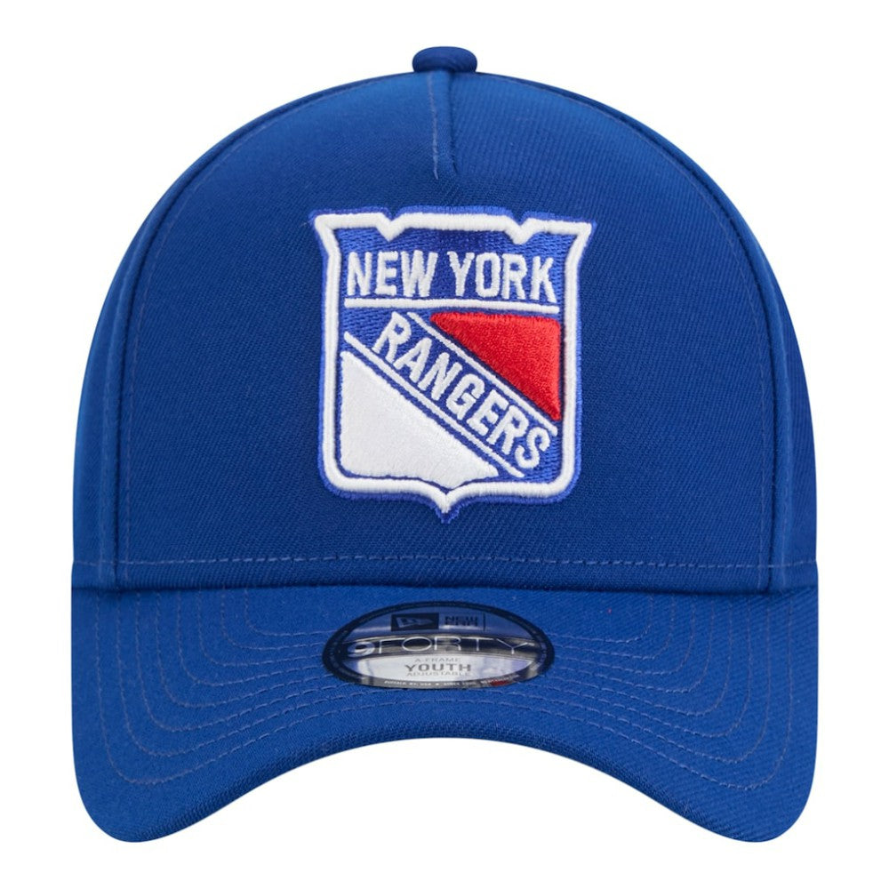 New York Rangers New Era Youth 9FORTY A-Frame Adjustable Hat - Blue | New Era Clearance