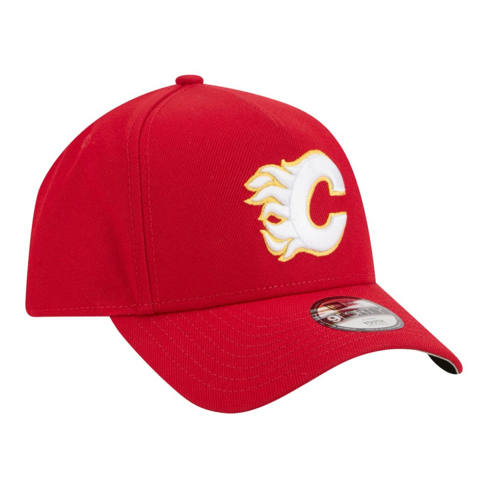 Calgary Flames New Era Youth 9FORTY A-Frame Adjustable Hat - Red | New Era Clearance