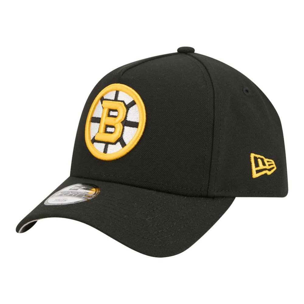 Boston Bruins New Era Youth 9FORTY A-Frame Adjustable Hat - Black | New Era Lifestyle