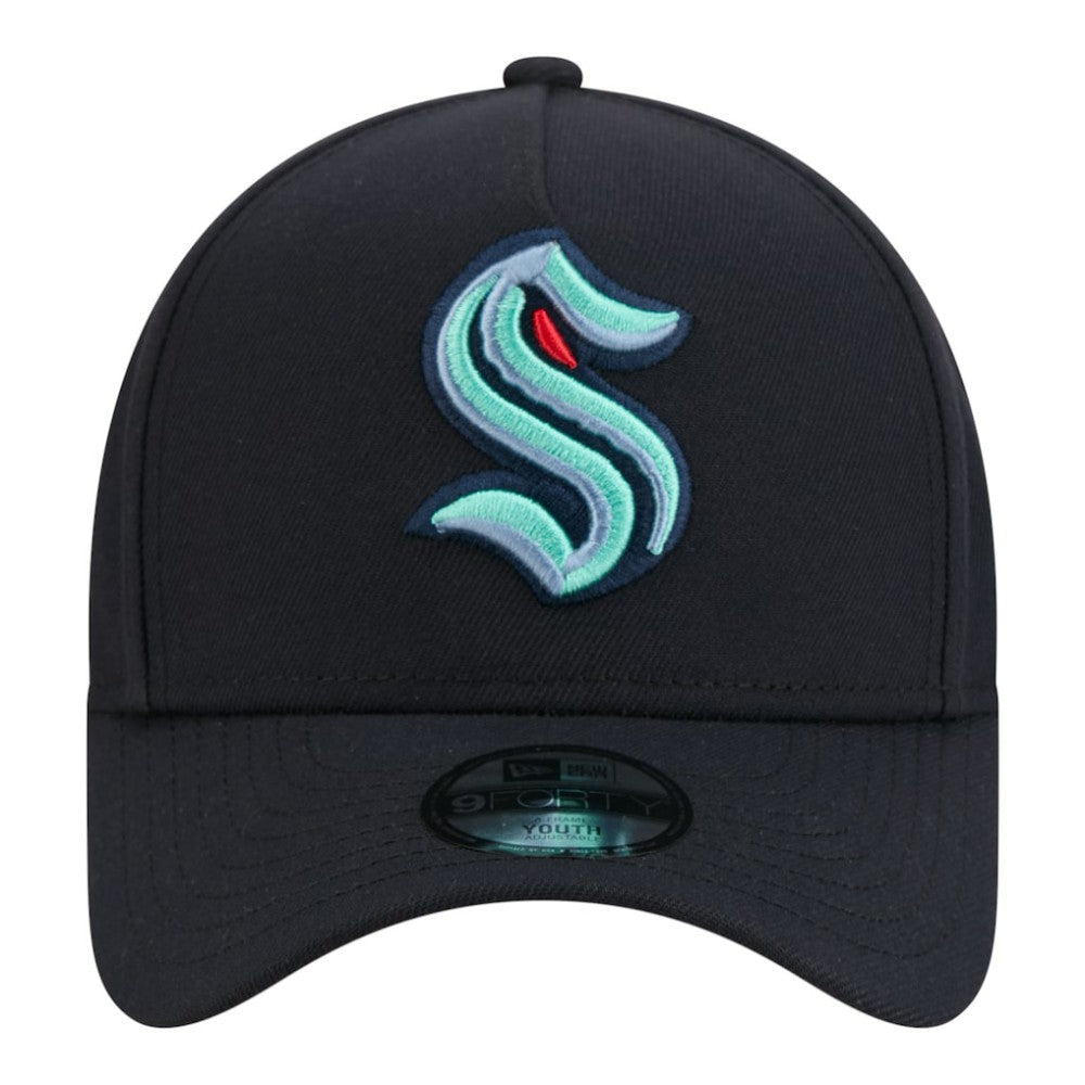 Seattle Kraken New Era Youth 9FORTY A-Frame Adjustable Hat - Deep Sea Blue | New Era on sale