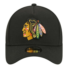 Chicago Blackhawks New Era Youth 9FORTY A-Frame Adjustable Hat - Black | New Era Lifestyle