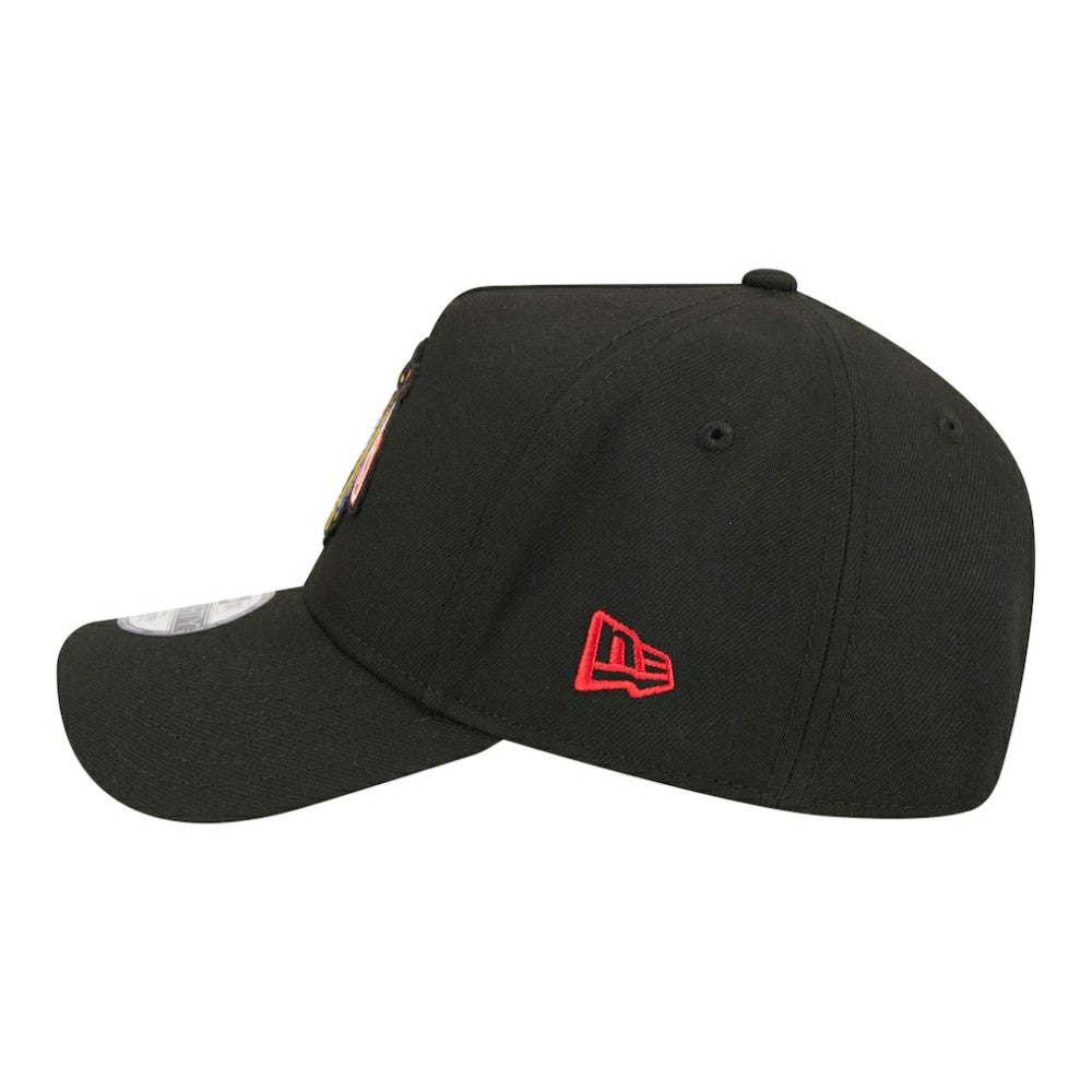 Chicago Blackhawks New Era Youth 9FORTY A-Frame Adjustable Hat - Black | New Era Lifestyle