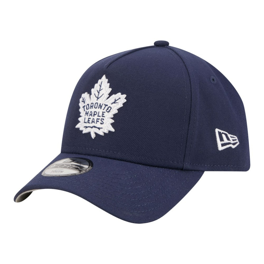 Toronto Maple Leafs New Era Youth 9FORTY A-Frame Adjustable Hat - Blue | New Era Lifestyle