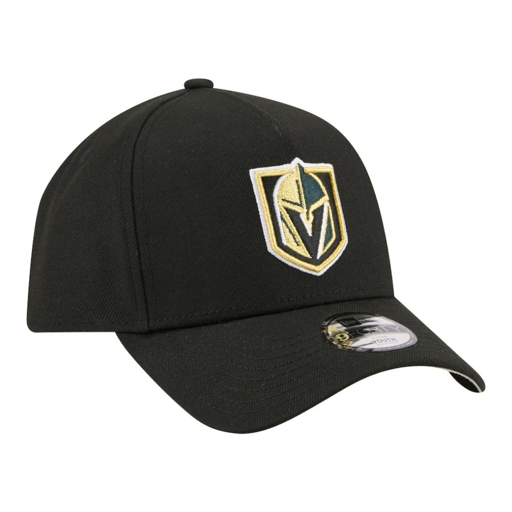 Vegas Golden Knights New Era Youth 9FORTY A-Frame Adjustable Hat - Black | New Era Lifestyle