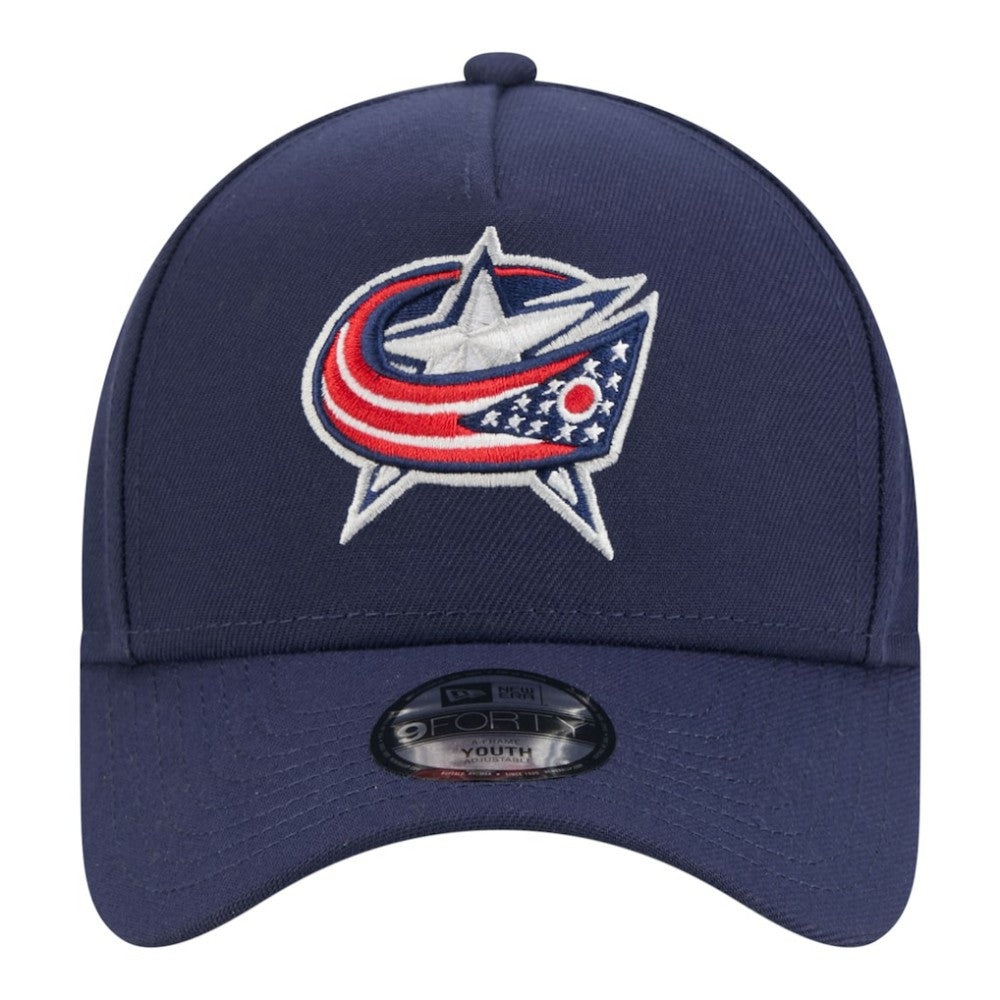 Columbus Blue Jackets New Era Youth 9FORTY A-Frame Adjustable Hat - Navy | New Era near me