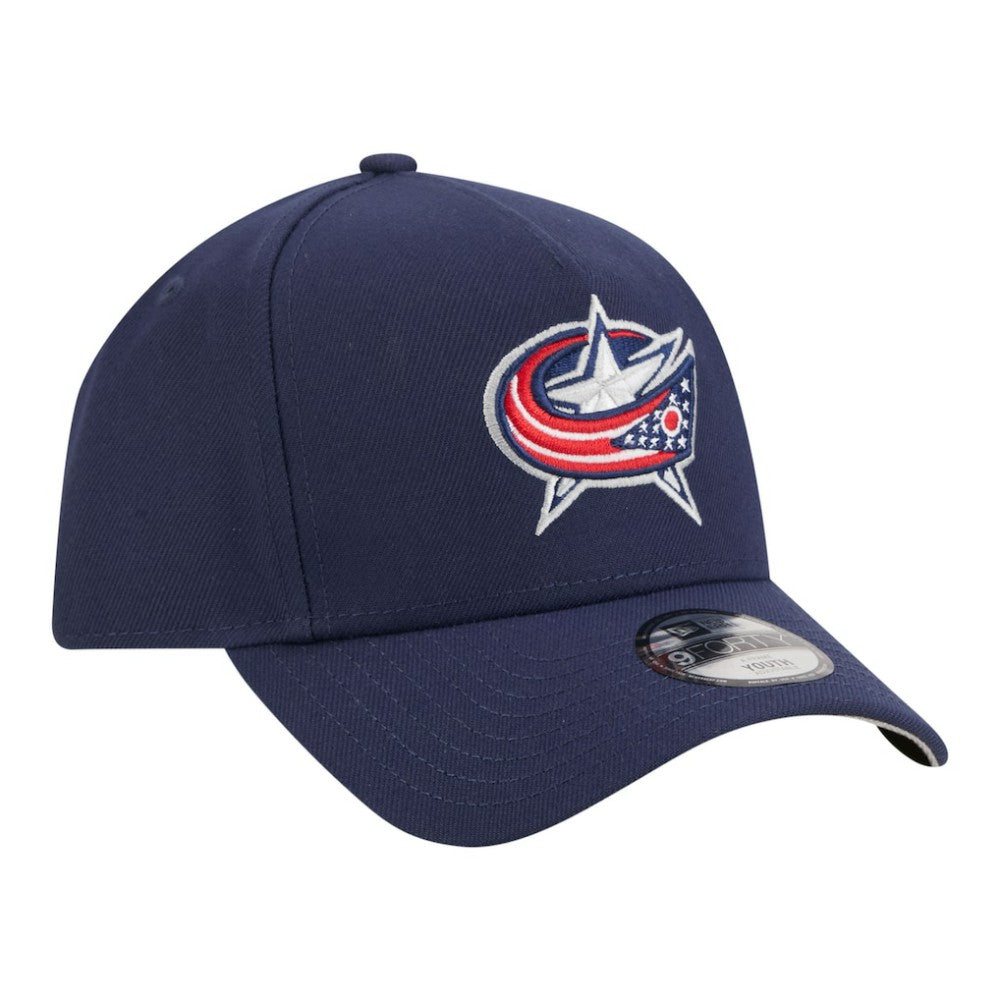 Columbus Blue Jackets New Era Youth 9FORTY A-Frame Adjustable Hat - Navy | New Era near me
