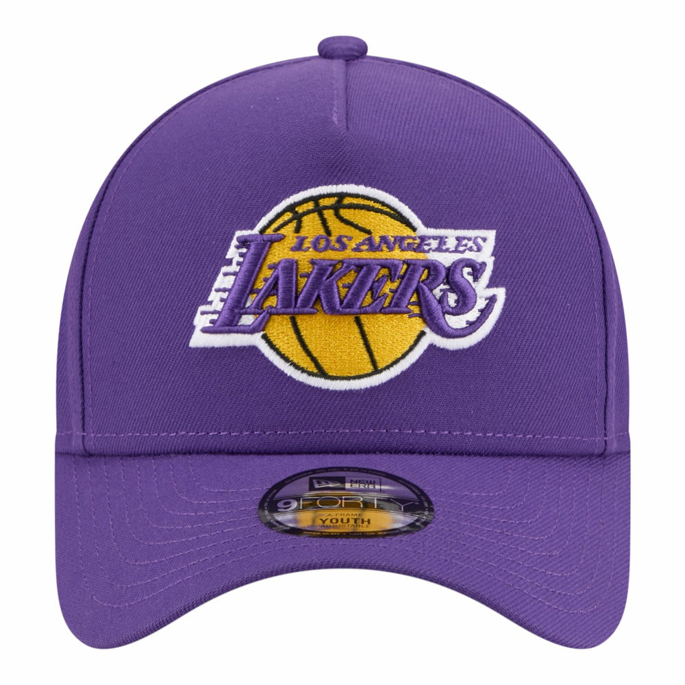 New Era Los Angeles Lakers Youth 9FORTY A-Frame Adjustable Hat Purple