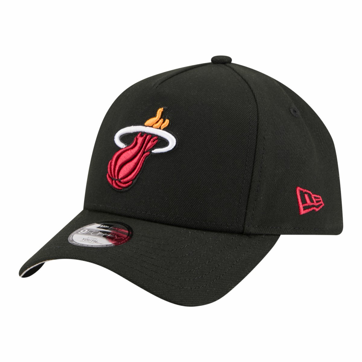 New Era Miami Heat Youth 9FORTY A-Frame Adjustable Hat Black