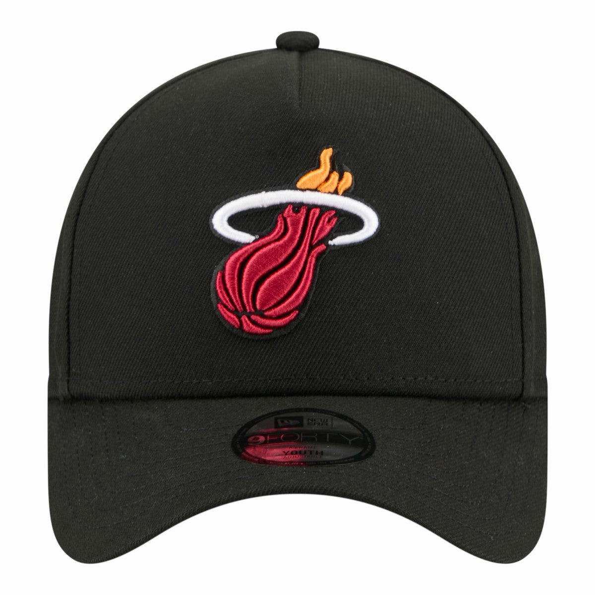 New Era Miami Heat Youth 9FORTY A-Frame Adjustable Hat Black