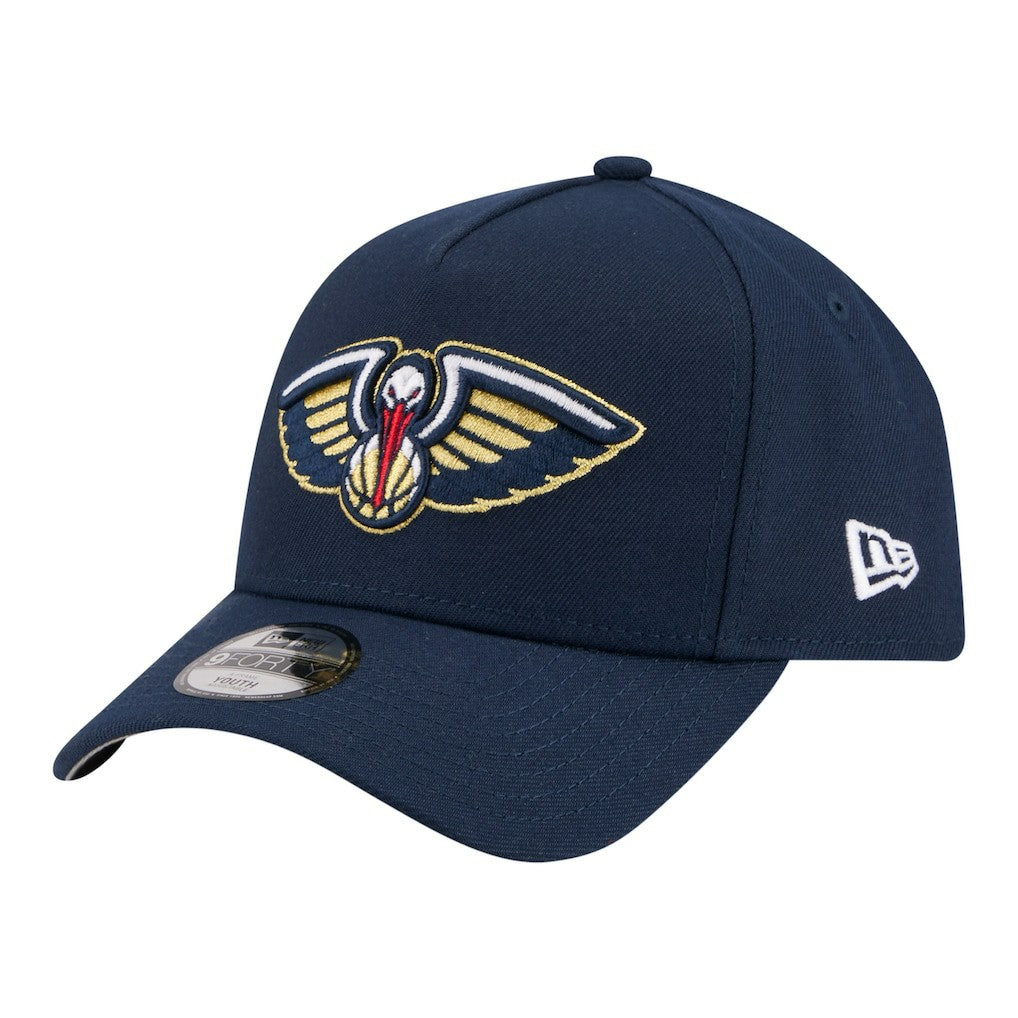 New Era New Orleans Pelicans Youth 9FORTY A-Frame Adjustable Hat Navy