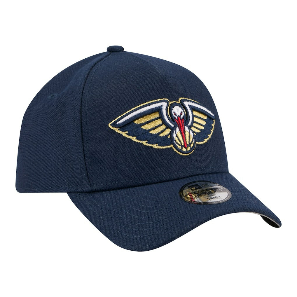 New Era New Orleans Pelicans Youth 9FORTY A-Frame Adjustable Hat Navy