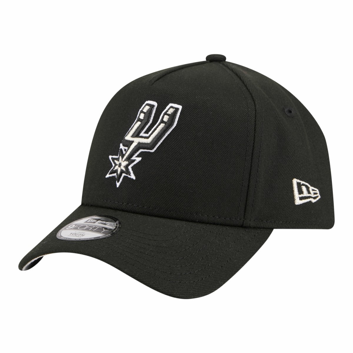 New Era San Antonio Spurs Youth 9FORTY A-Frame Adjustable Hat Black