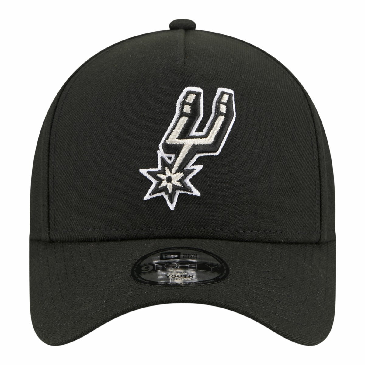New Era San Antonio Spurs Youth 9FORTY A-Frame Adjustable Hat Black