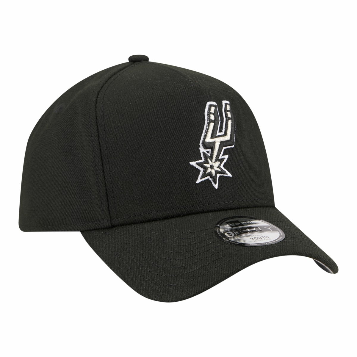 New Era San Antonio Spurs Youth 9FORTY A-Frame Adjustable Hat Black