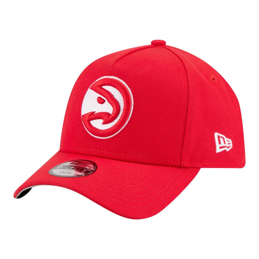 New Era Atlanta Hawks Youth 9FORTY A-Frame Adjustable Hat Red