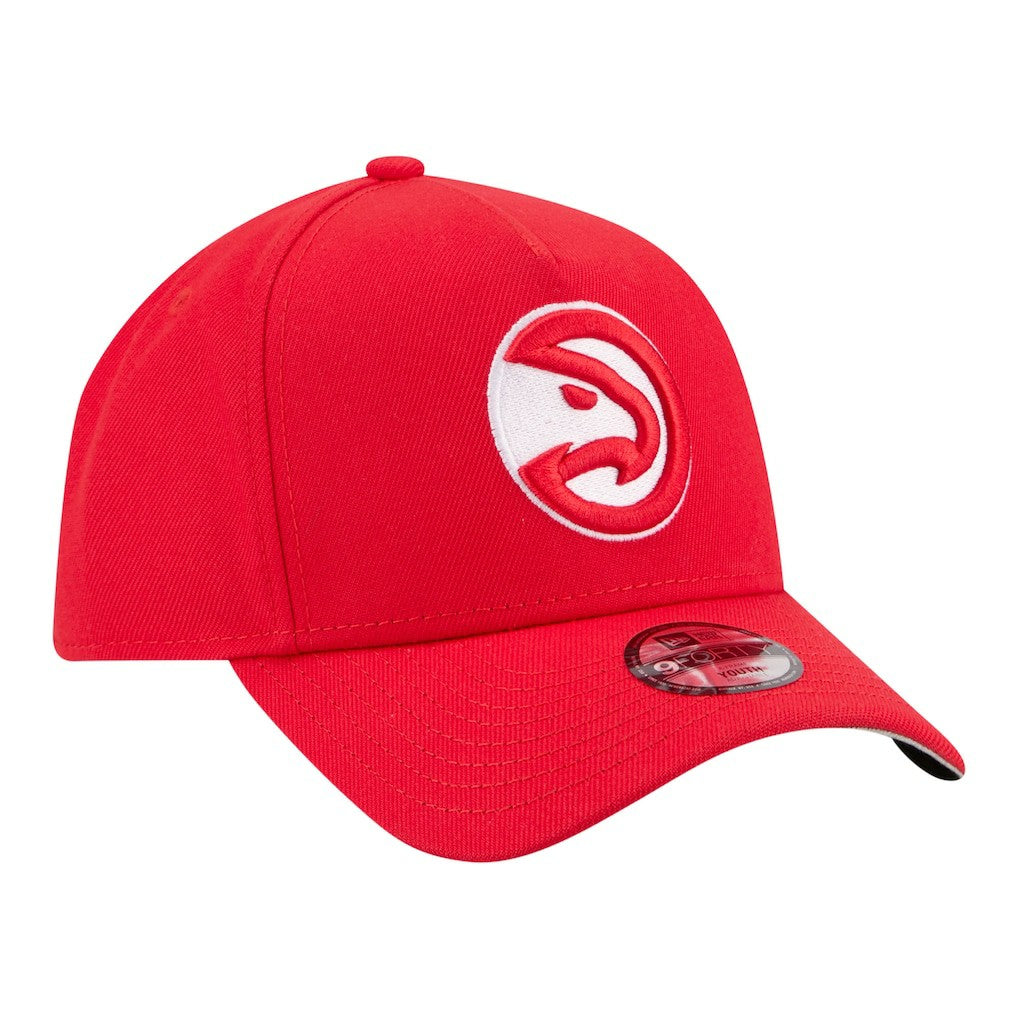 New Era Atlanta Hawks Youth 9FORTY A-Frame Adjustable Hat Red