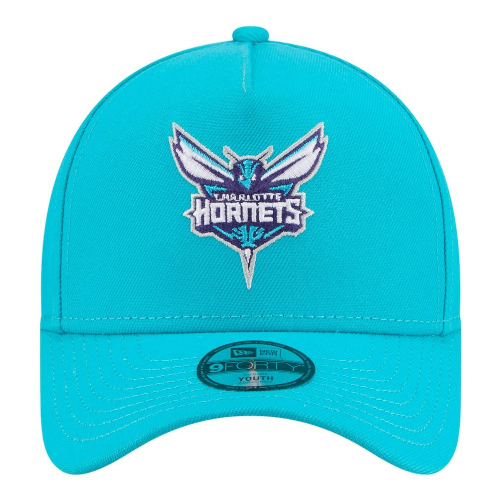 New Era Charlotte Hornets Youth 9FORTY A-Frame Adjustable Hat Teal