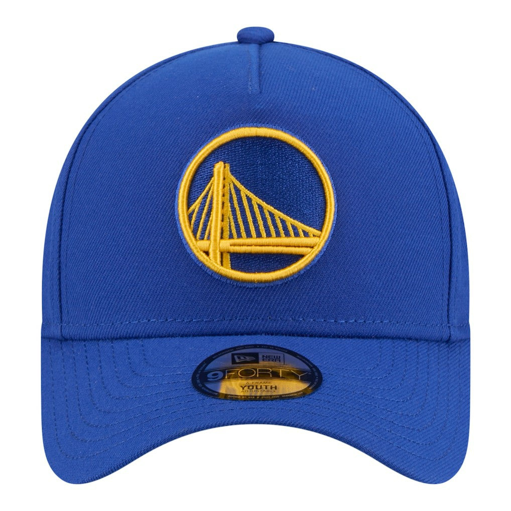 New Era Golden State Warriors Youth 9FORTY A-Frame Adjustable Hat Royal