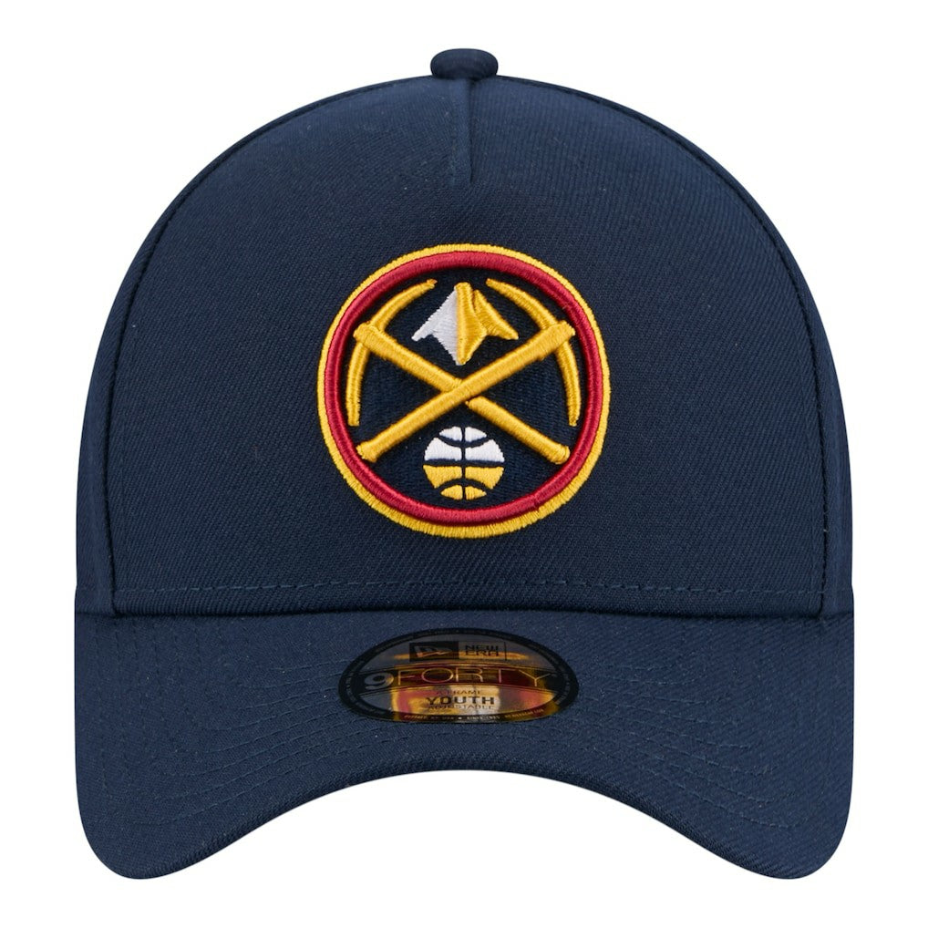 New Era Denver Nuggets Youth 9FORTY A-Frame Adjustable Hat Navy