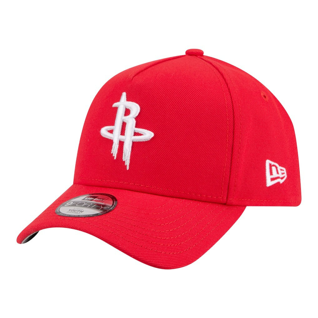 New Era Houston Rockets Youth 9FORTY A-Frame Adjustable Hat Red