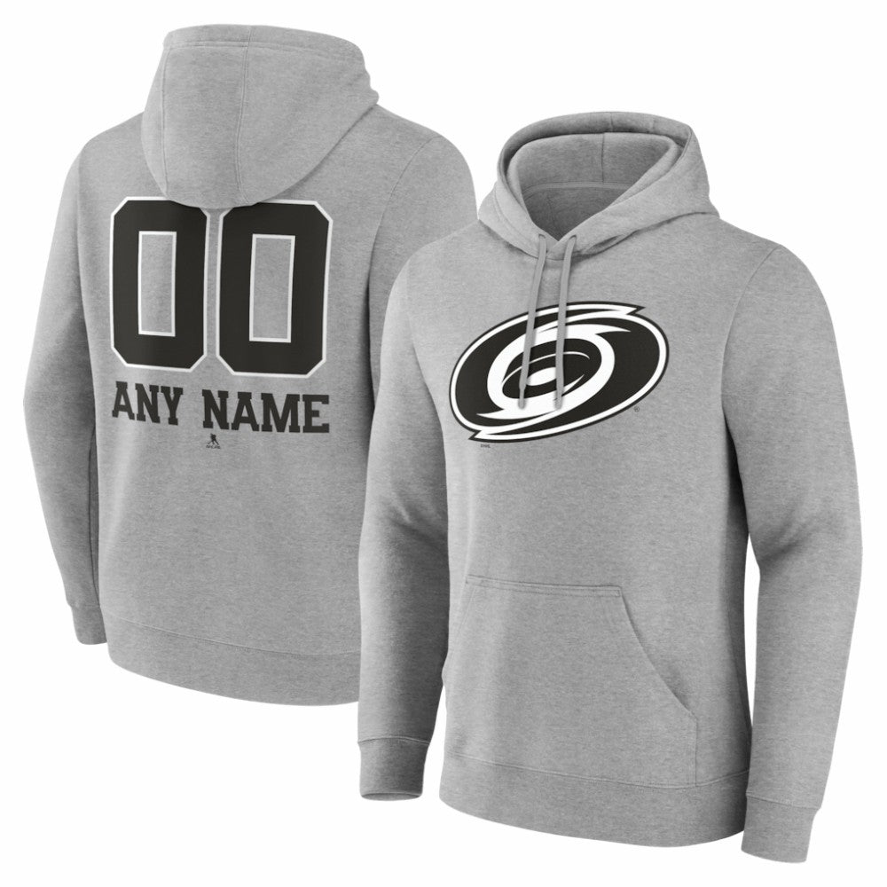 Carolina Hurricanes Big & Tall Personalized Name & Number Monochrome Pullover Hoodie - Gray | NHL discount