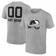 Colorado Avalanche Big & Tall Personalized Name & Number Monochrome T-Shirt - Gray | NHL on sale