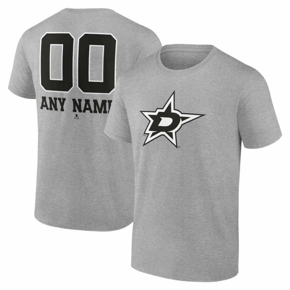 Dallas Stars Big & Tall Personalized Name & Number Monochrome T-Shirt - Gray | NHL sale