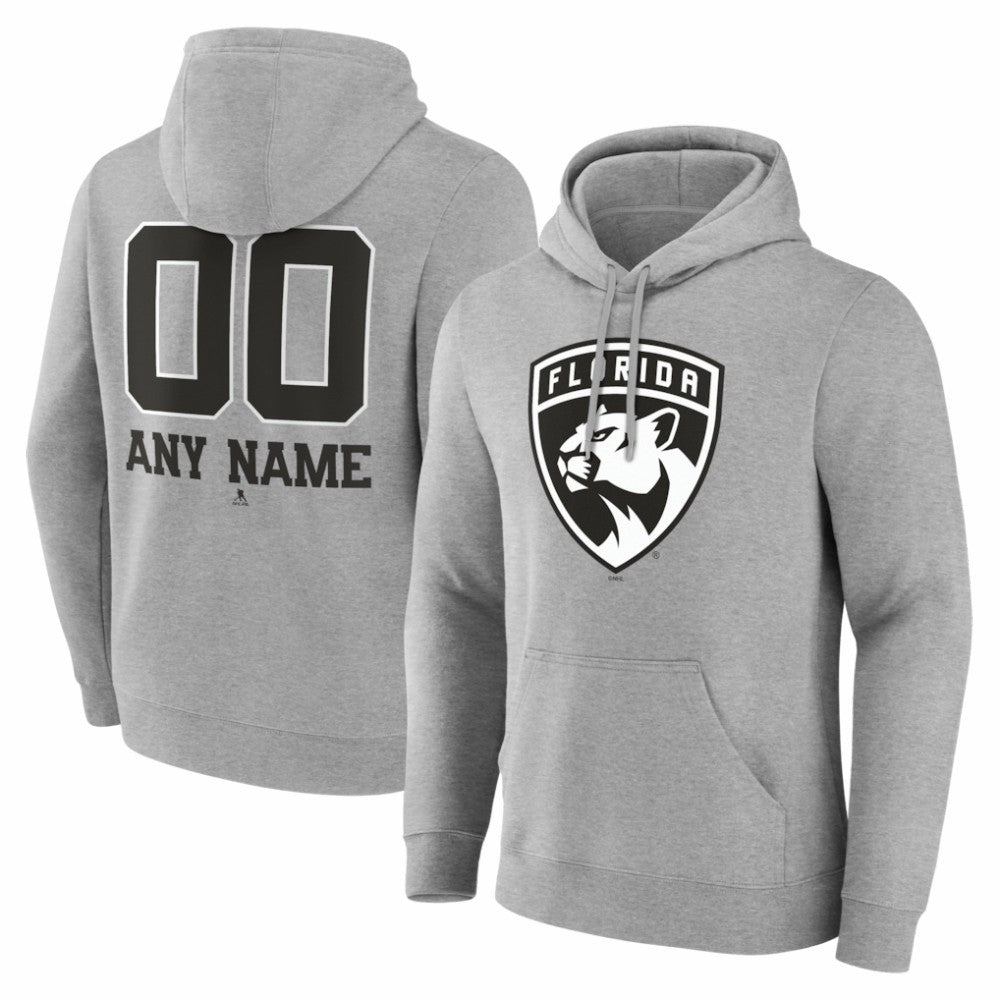 Florida Panthers Big & Tall Personalized Name & Number Monochrome Pullover Hoodie - Gray | NHL near me
