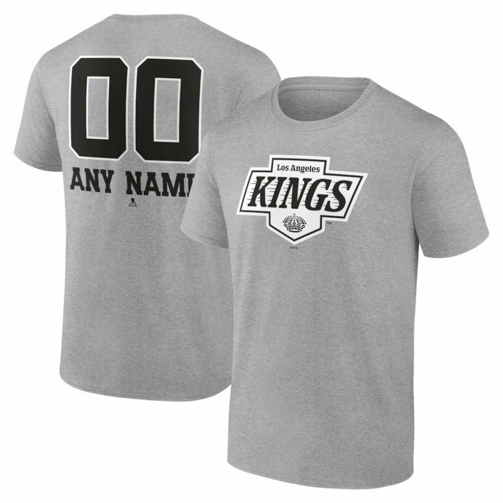 Los Angeles Kings Big & Tall Personalized Name & Number Monochrome T-Shirt - Gray | NHL Clearance